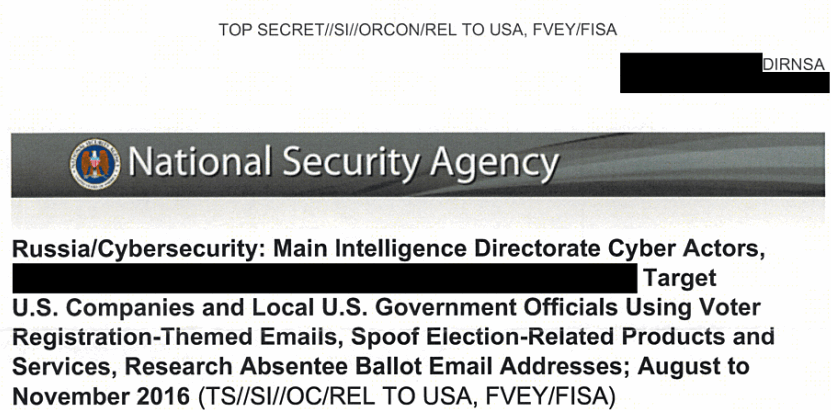 NSA report about hacking U.S. election of 2016